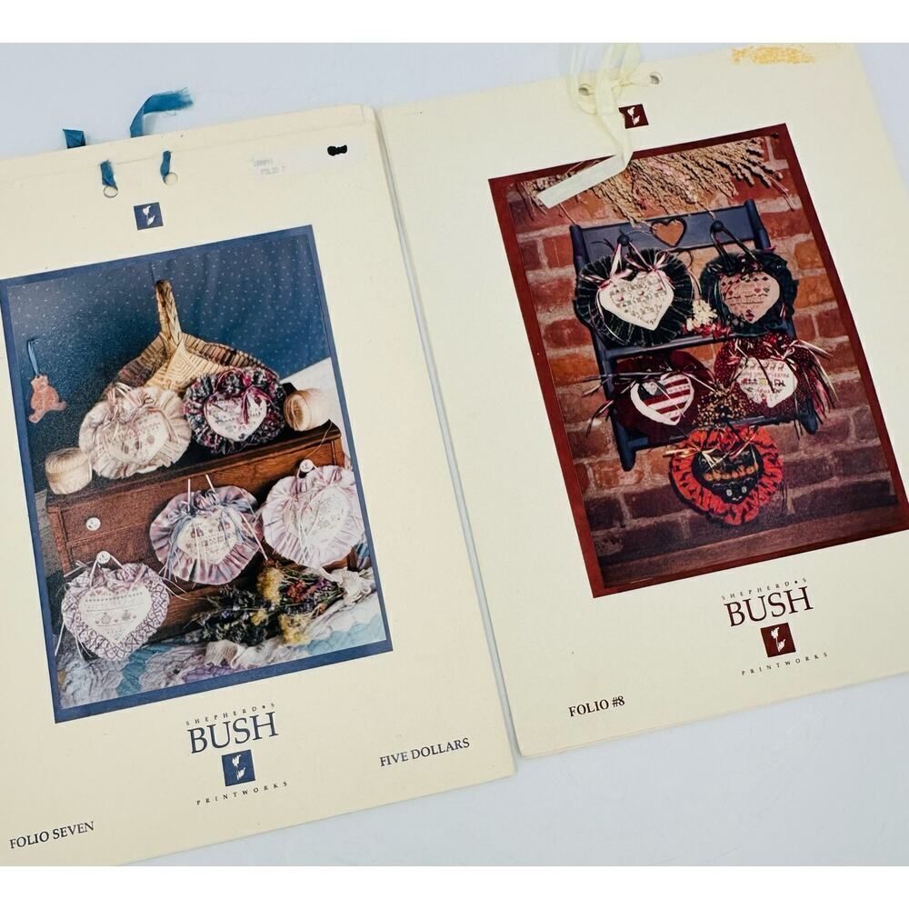 Shepherd's Bush Folio #7 #8 Cross stitch Patterns Heart Door Hangers Decor